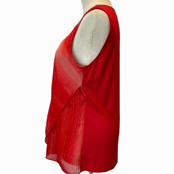 NEW Ispiri Ladies Sheer Red Sleeveless Tank Top - Picture 4 of 9